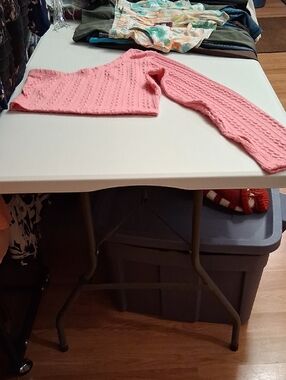 POL Pink Off-the-Shoulder Cable Knit One-Sleeve Sweater